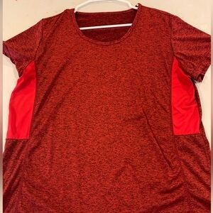Red work out shirt